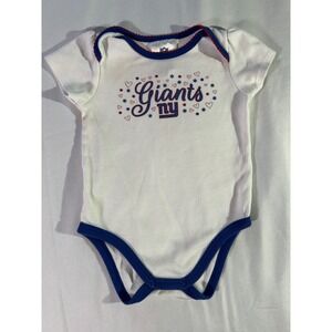 NFL Team Apparel New York Giants Baby Bodysuit White Blue 6-12 Months Bodysuit